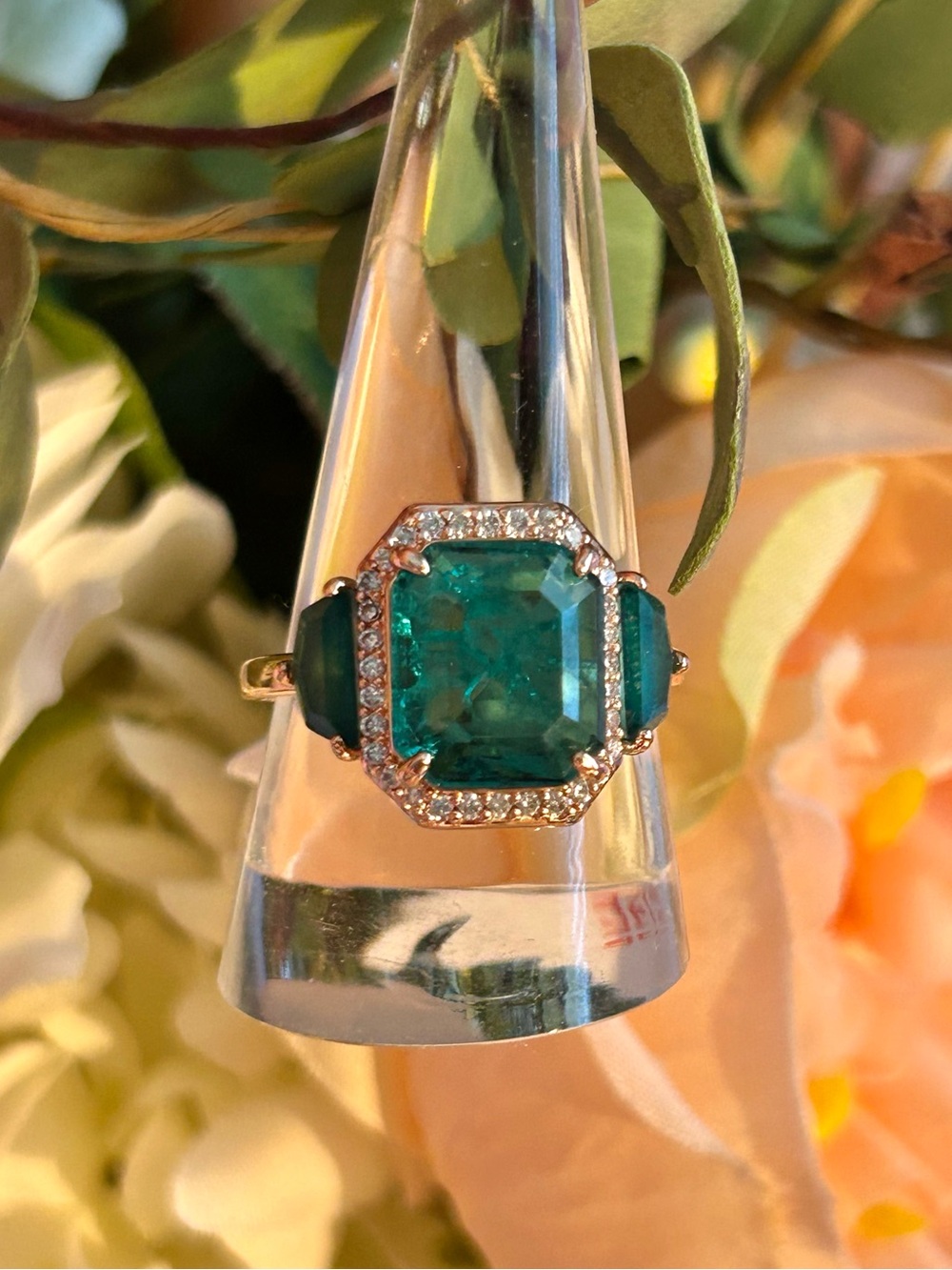 NWT BP May 2025 Deep green stone on Rose Gold Plating- size 10 - Picture 1 of 6